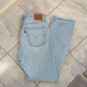 Levi's Women’s 501 Sky Blue Straight Jeans